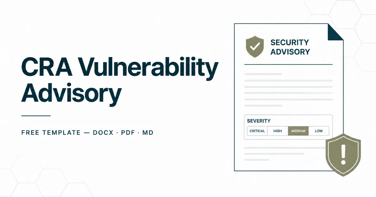 CRA Vulnerability Advisory Template (Free DOCX & PDF)