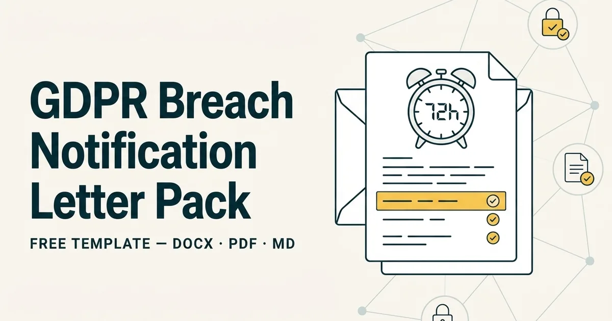 Free GDPR Breach Notification Letter Pack (2026) — Word