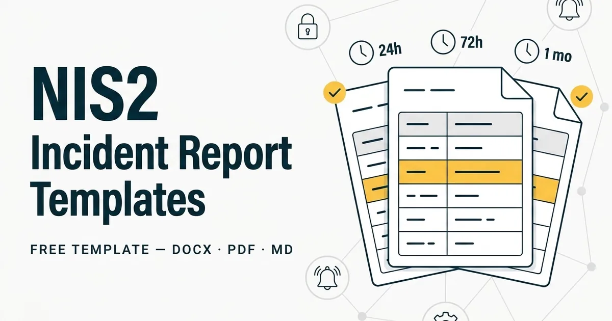 Free NIS2 Incident Report Templates (2026) — 24h/72h/Final, Word