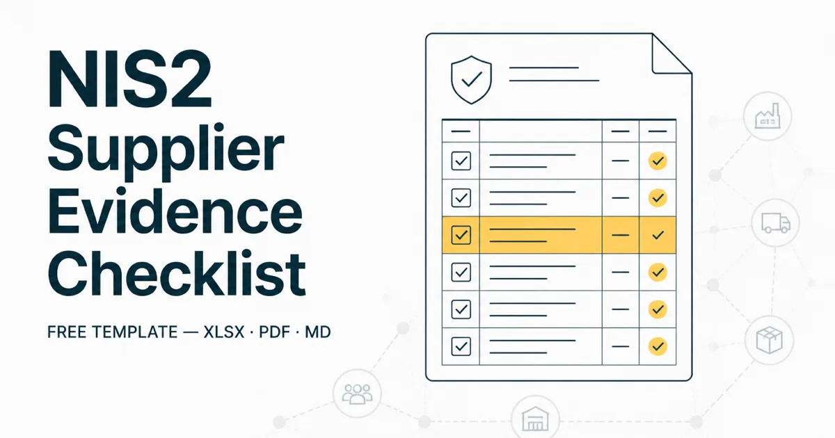 NIS2 Supplier Evidence Request Checklist (Free XLSX & PDF)